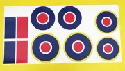 RC Aircraft Plane RAF LARGE SCALE ROUNDELS stickers decals full SET 1 Spitfire