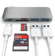 USB Type-C Pass Through USB 3.0 Hub 3-in-1 Combo Hub with Charging for MacBook