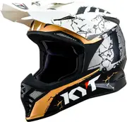 KYT Skyhawk Jarvis Signature Edition, motocross helmet , color: Black/White/Grey , size: S