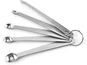MUYIYOOH 5PCS Stainless Steel Measuring Spoons Mini Spoon for Home Kitchen Baking Cooking- 1/64, 1/32, 1/16, 1/8 and 1/4 Teaspoon