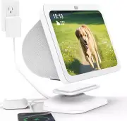 Adjustable Charging Station for Echo Show 8 (3Rd) with USB-C and USB Charging Po
