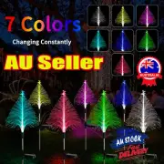 Solar Powered Christmas Tree Stake Star Light Outdoor Yard Garden Pathway SW