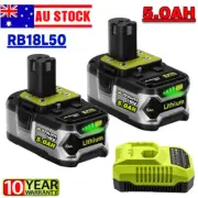 2X 5.0Ah 18V Lithium Battery For RYOBI P108 ONE PLUS P104 P107/ Charger