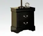Black Finish Nightstand Bedside Table 2 Drawers End Side Accent Storage Bedroom
