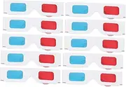 SECFOU 3D Glasses Prop Red Anaglyph 10/Pack Movie Viewing Glasses for 3D Films ES Style