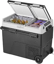 12V Portable Car Refrigerator, 58 L / 61.5 QT Dual Zone Freezer, -4℉-68℉ Adjustable Temperature, for Home Outdoor Camping
