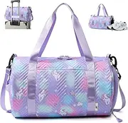 Girls' Sports Bag, 25L Yoga & Travel Bag, Swimming Bag, Waterproof Gym Bag, Sports Backpack with Shoe Compartment & Wet Compartment - Ideal for Girls, Children, Women