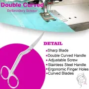 Embroidery Tailor Scissors Machine Dressmaking Stitching Large Double Curved