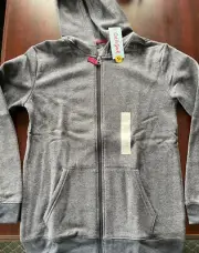 Cat & Jack Youth jacket size 12/14 spring Fall lightweight hooded charcoal New