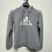 在飛比找蝦皮購物優惠-老麥嚴選 Adidas 愛迪達 長袖連帽T恤/帽T 灰色 二