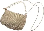 [COLLBATH] Women's Pearl Handbag Pearl Clutch Purse The Tote Bag Women Bags Carryon Ring Elegant Evening Bags Clutch Bags for Women Evening Bag Glitter Pleated Clutch Party Purse Golden Pvc