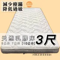 在飛比找Yahoo!奇摩拍賣優惠-【嘉新床墊】厚10公分/ 標準單人3尺【馬來西亞天然乳膠床】