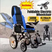 Foldable Electric Wheelchair Reclining Lightweight Mobility Aid Motorized 20KM