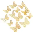 Shimmering and Delicate Gold Butterfly Wall Decals for Home Decoration