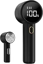 Fabric Shaver Rechargeable,Electric Fuzz Remover Fabric Shaver - Portable Fabric Fuzz Depiller Sweater Defuzzer with Digital LED Display for Clothes Furniture Sweater Sofa