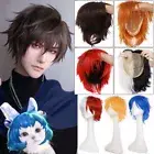 Mens Handsome Natural Wig Short Straight Curly Wavy Hair Cosplay Party Wigs Xmas