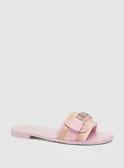GUESS Women's Pink Logo Elyze Slide Sandals Size: 7
