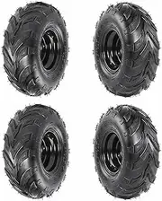 YC Yier 4pcs 145/70-6 Tubeless Wheel Tires with 6'' Rims 3 Bolt Pattern for 50cc 70cc 90cc 110cc 125cc ATV Go Kart UTV Quad Bike 4 Wheelers (4)