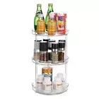 3-Tier Clear Acrylic Lazy Susan Turntable Organizer Kitchen Pantry Storage Tray