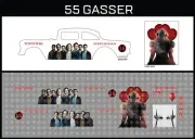 HotWheels(1/64),55 Gasser "IT Chapter 2" Waterslide, Printed White First, Decals