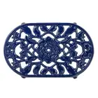 Smart Home Cobalt Blue Oval Cast Iron Trivet