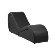 Oikiture Sofa Couch S-shaped Seat Chaise Lounge Yoga Bed Black