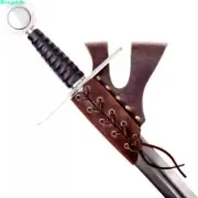 Medieval Cosplay Leather Sword Holder Sheath Waist Belt Fixed Scabbard Holster