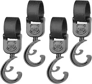 CATIEBYE 4Pcs Stroller Hooks Clips for Hanging Shopping Bags Diaper Bags Easy Install Stroller Hangers Durable Safe Accessory for Moms The Go