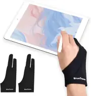 2-Pack Drawing Glove, Palm Rejection Artist Gloves for Graphics Tablet, Paper Sk