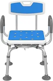 Rotating Shower Chair,Height-Adjustable Shower Seat,Bathroom Chair with Armrests and Backrest,Shower Bath Stool for Elderly,Disabled and Pregnant Women(C)