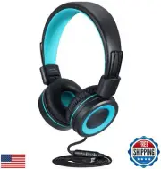 POWMEE M3 Kids Headphones with Microphone Lightweight Foldable Adjustable Ste