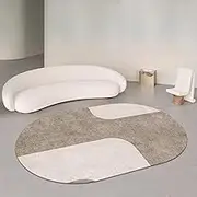 Nordic Design Living Room Oval Carpet Non-Slip Washable Large Rug for Bedroom Playroom Office Dining Bedside Decor Floor Mats 70x160cm Ellipse(4.6ft×6.6ft/140×200cm)