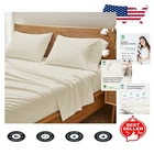 Queen Organic Cotton Sheets - Hypoallergenic, Deep Pocket, Breathable Ivory Set