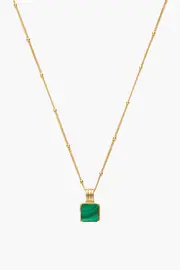 LUCY WILLIAMS SQUARE MALACHITE NECKLACE
