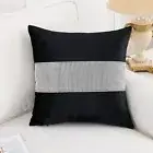 Pack of 2, Black Sequin Rhinestone Pillow Cases Covers, Elegant Home Cushions...