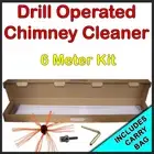 8M Drill Powered Chimney Cleaning Kit Flue Brush Cleaner Fireplace Sweep Rotary