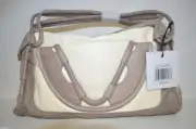 Cynthia Rowley Women's Calloway Leather Satchel Bag - Gray Cream $300 NWT