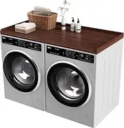 POPUPARTY Washer Dryer Countertop, 54" x 27" Wooden Laundry Countertop for Laundry Room Organization and Storage, Dark Walnut