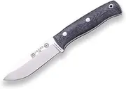 Survival Knife Joker CM111 Lynx, Canvas Micarta Handle, 10,5 cm Blade of Böhler N695, Black Leather Sheath, Tool for Fishing, Hiking, Camping and Hiking