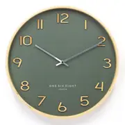 WALLACE Olive Green 41cm Silent Wall Clock
