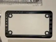 Motorcycle American Flag 3D Embossed Black Matte License Plate Frame