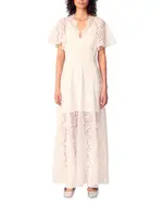 Maje Floral Guipure Maxi Dress