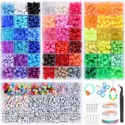 ANSHINE 4477Pcs Pony Beads Kit Friendship Bracelet Rainbow Kandi Beads Craft DIY