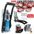 Can Crusher Bottle Opener Aluminium Soda Beer Cans Recycling 16oz Wall Mount