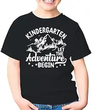 [SDVN] First Day of Kindergarten 1st Day of School Teachers Back to School Unisex Kids Shirt Gift Boy Girl Youth T-Shirt (Black;L)