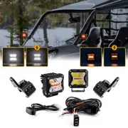 White Amber 3" Pods+DT Wire+Pro-Fit Cage Mounts For 2021-2024 Can Am Commander