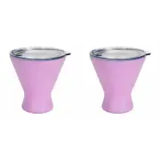 2PK Annabel Trends 250ml Stainless Steel Double Walled Cocktail Cup Gelato Pink