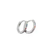 ANYCO Earrings Sterling Silver Color Minimalist Round Zircon Stud For Women Girl Elegant Fashion Stylish Accessories Jewelry Gifts