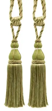 DÉCOPRO Tassel Tieback, Style# TBH15, Color# 010 - Olive Garden Green [Set of 2]