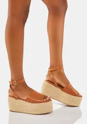 [Lemon Drop by Privileged] Camel Liam Platform Sandals